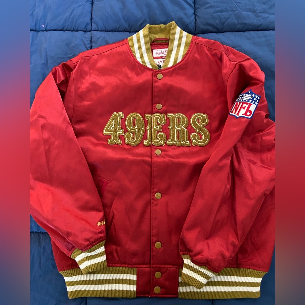 Mitchell and Ness San Francisco 49ers satin bomber jacket